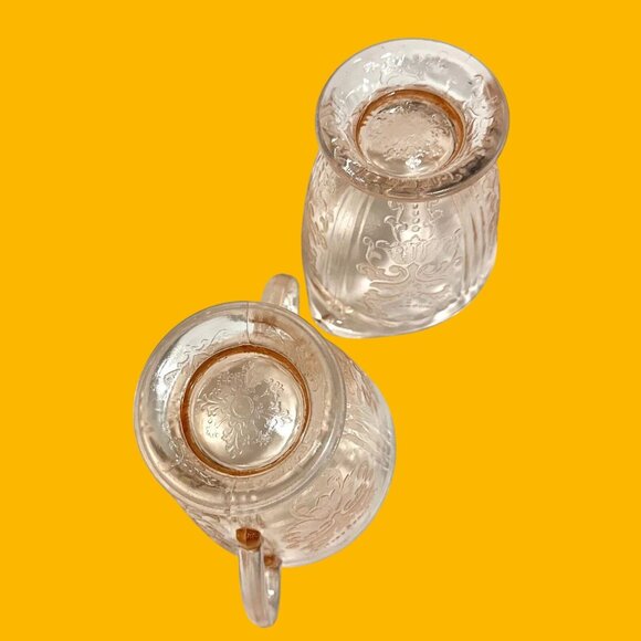 Indiana Glass Pink Recollection Madrid Pattern Creamer & Open Sugar Bowl Set Vin - Picture 2 of 5